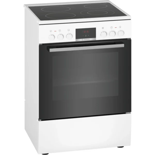 Cuisinière Vitrocéramique 66l 4 Feux Blanc – Hkr39i120 – BOSCH 1