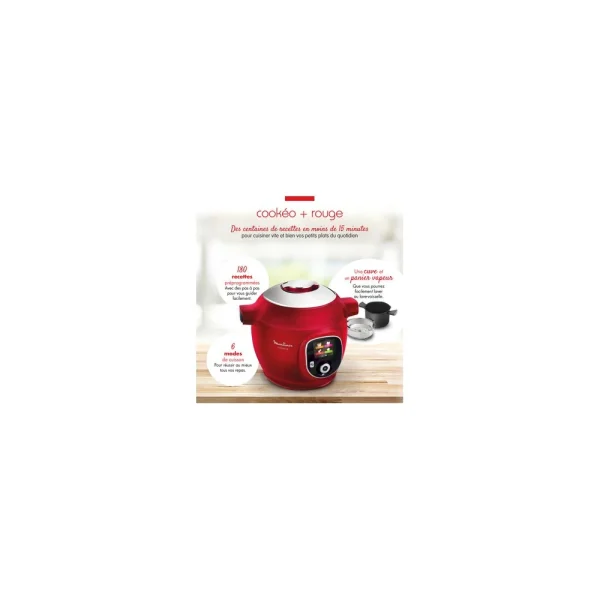 Moulinex Cookeo+ 180 Recettes CE85B510 – Rouge + Lot De 6 Verrines Pour Cookeo … 9