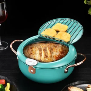 Marque Generique Acier Inoxydable Tempura Friteuse Pot Avec Thermomètre Et Huile Goutt… 9