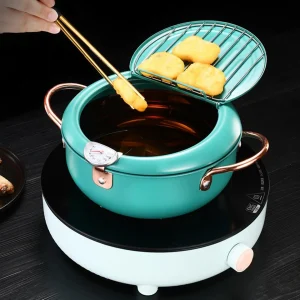 Marque Generique Acier Inoxydable Tempura Friteuse Pot Avec Thermomètre Et Huile Goutt… 11