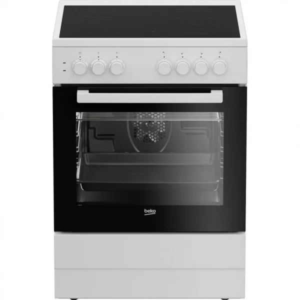 Cuisinière Vitrocéramique BEKO CUV6710B 4 Foyers 60 Cm Blanc 1