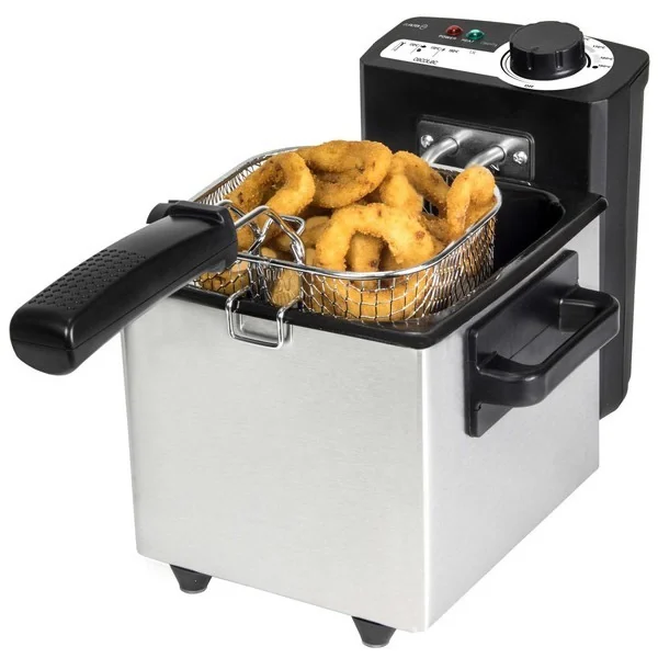 Totalcadeau Friteuse à Témoin Lumineux 1,5 L 1000W Acier Inoxydable 1