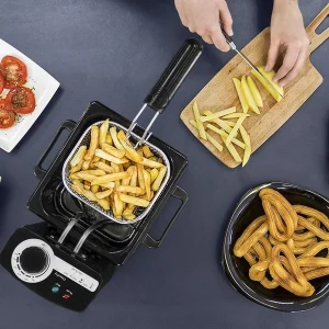 Totalcadeau Friteuse à Témoin Lumineux 1,5 L 1000W Acier Inoxydable 11