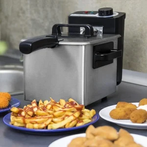 Totalcadeau Friteuse à Témoin Lumineux 1,5 L 1000W Acier Inoxydable 15