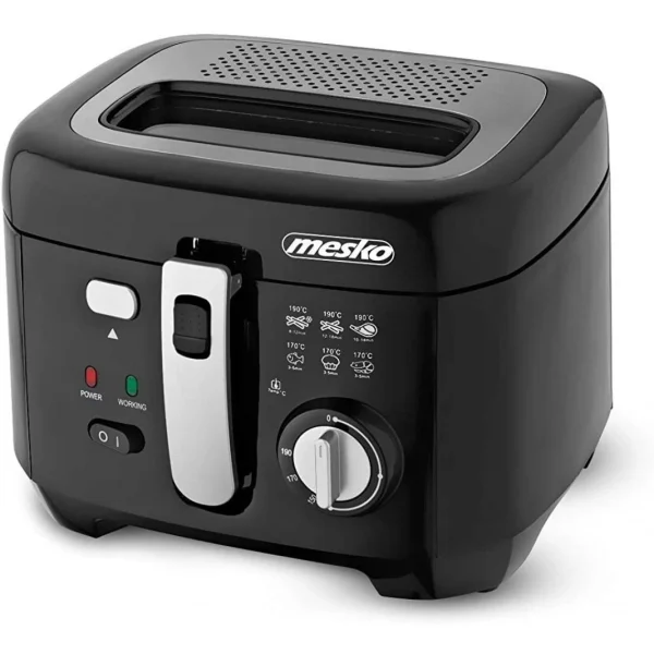 Mesko Friteuse électrique De 2,5L 1800W Gris Noir 1