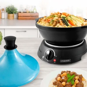 Tajine électrique Avec Pot En Terre Cuite 3l K-jine Bleu Kitchencook 13